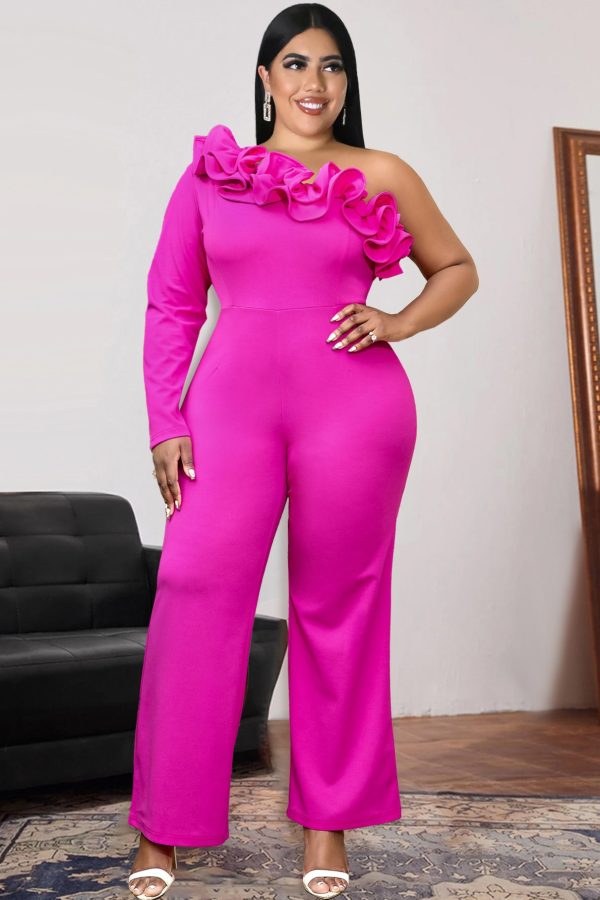 Rose Red Bodycon Jumpsuit – 4XL