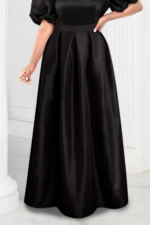 Black A-Line Maxi Skirt – 4XL