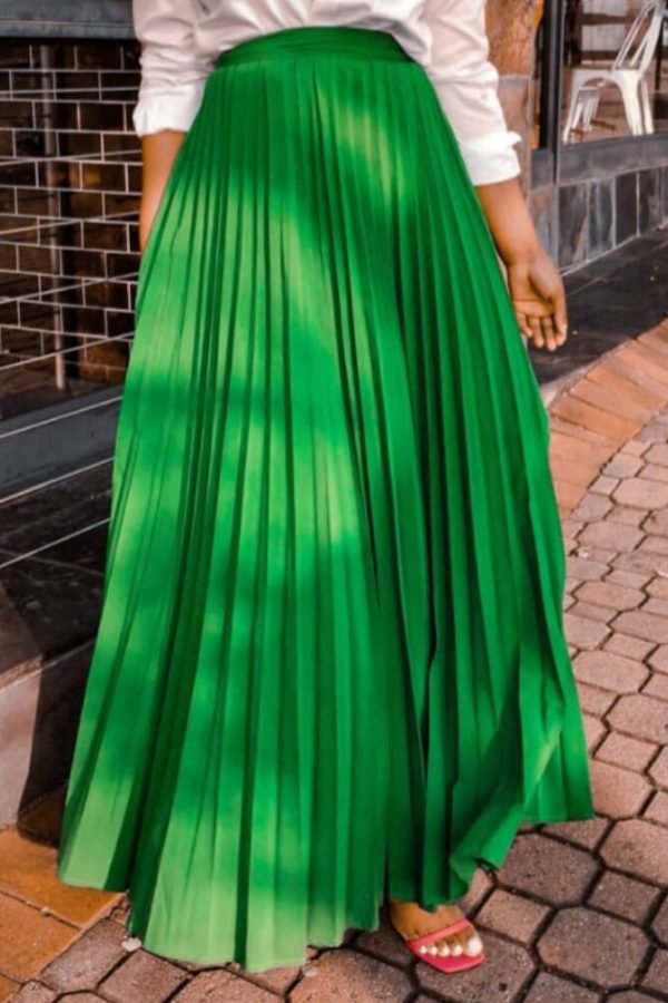 Green High-Waist Maxi Skirt