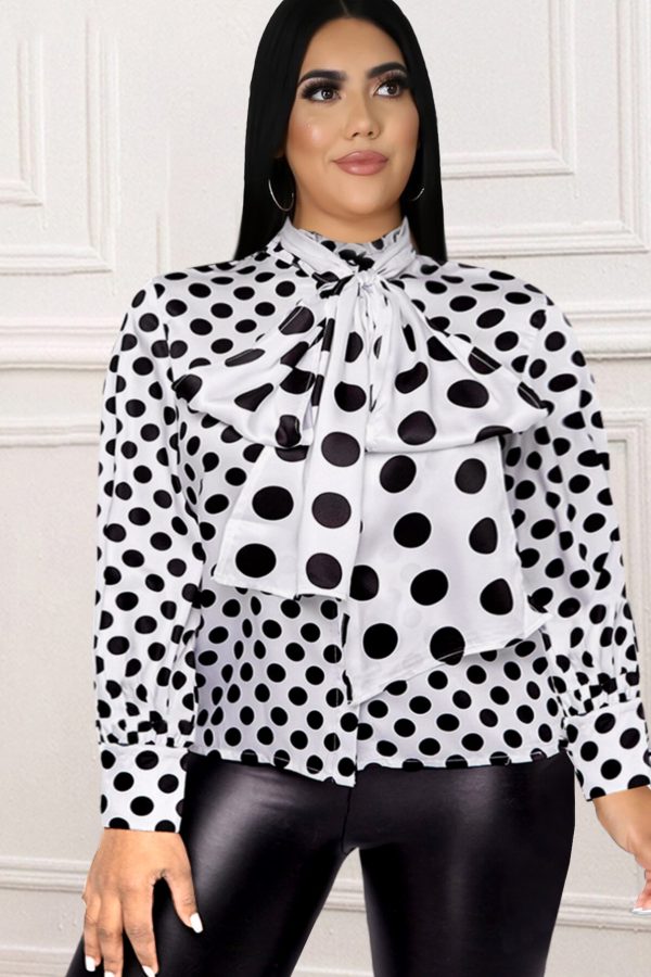 Printed Plus Size Work Blouse