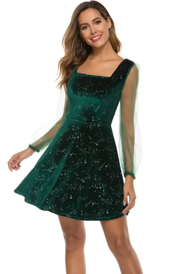 Spring Fling Velvet Mini Dress: Perfect for Christmas Parties