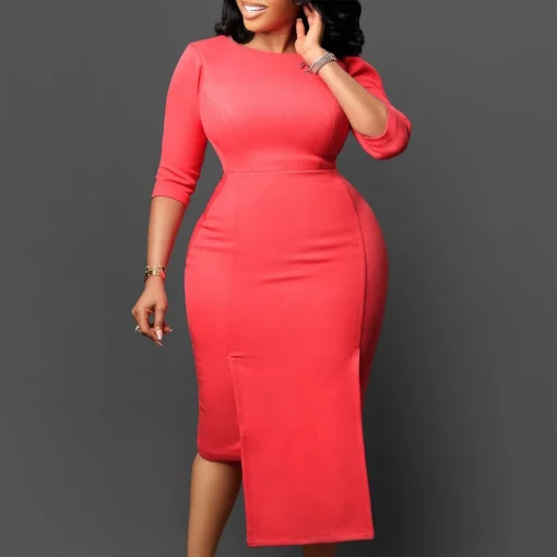 Professional Midi Bodycon: Elegant Work Dress