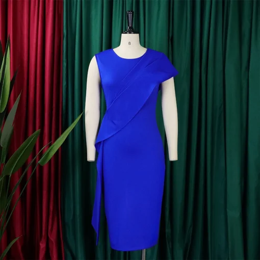 Elegant Round Neck Sleeveless Bodycon for Formal Business - Image 2