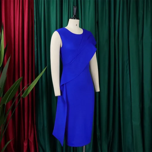 Elegant Round Neck Sleeveless Bodycon for Formal Business - Image 3