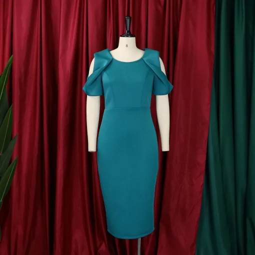 Cold Shoulder Sheath Dress - Elegant Luxury for Female Celebrations - Image 2