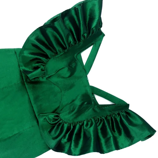 Green Bodycon Dress: Elegant Square Neck, Ruffles, High Quality - Image 5