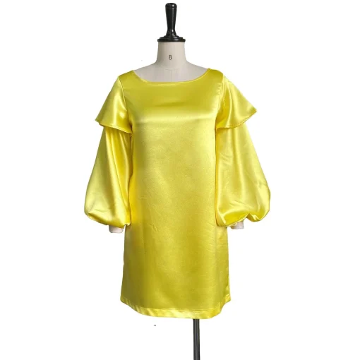 Loose Fashion Dress: Round Neck, Full Sleeve, Elegant Mid-Calf - Image 2