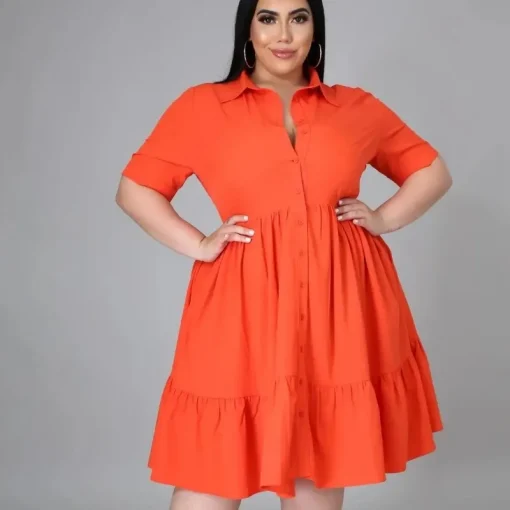 Office Chic: Elegant Ruched Blouse Dress, Plus Size Fashion - Image 3