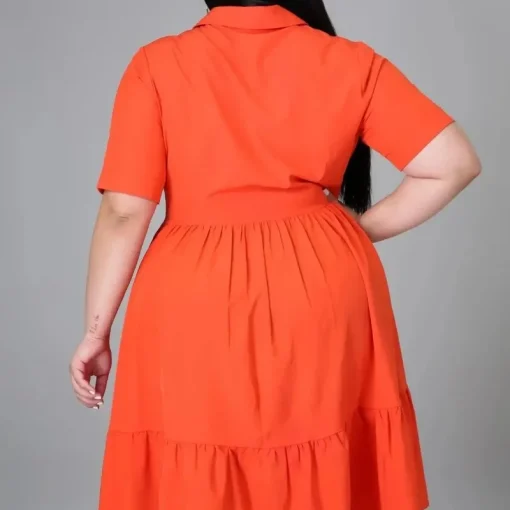 Office Chic: Elegant Ruched Blouse Dress, Plus Size Fashion - Image 4