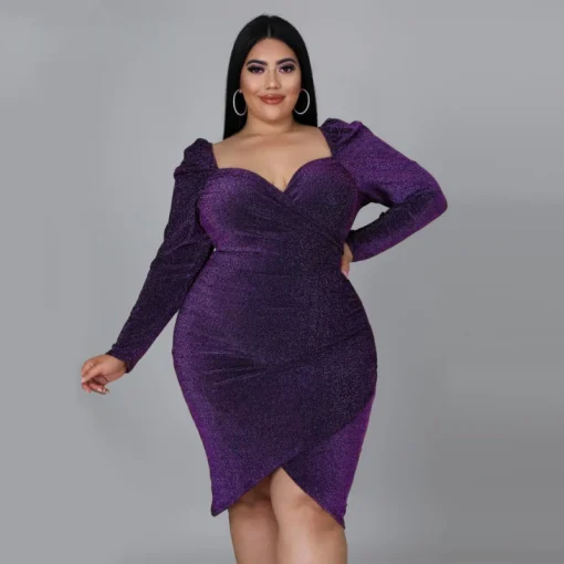 Cold Shoulder Bodycon: New Plus Size Cocktail Party Dress - Image 4