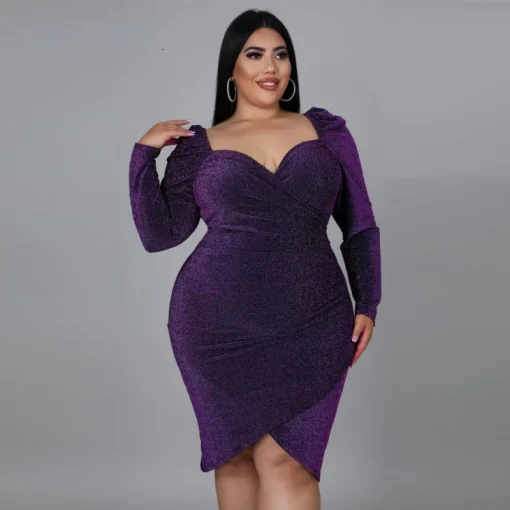 Cold Shoulder Bodycon: New Plus Size Cocktail Party Dress - Image 5