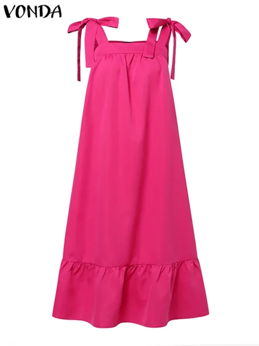 Plus Size Summer Midi Dress - Fashionable Straps - Image 3