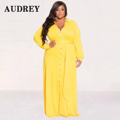 Club-Ready Lace-Up Plus Size Dress: Elegant, Long Sleeved Fit - Image 2