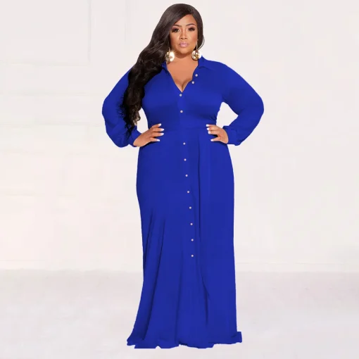 Club-Ready Lace-Up Plus Size Dress: Elegant, Long Sleeved Fit