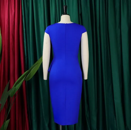 Elegant Sleeveless Bodycon Dress: Ruffles, Side Split, Night Club Style - Image 4