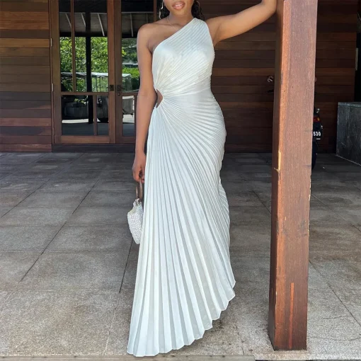 One Shoulder Hollow Out Maxi Dress: Sexy Elegance for Special Occasions