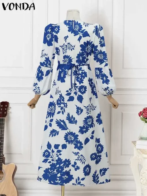 Boho Floral Maxi Dress  - Autumn Casual Elegance - Image 2