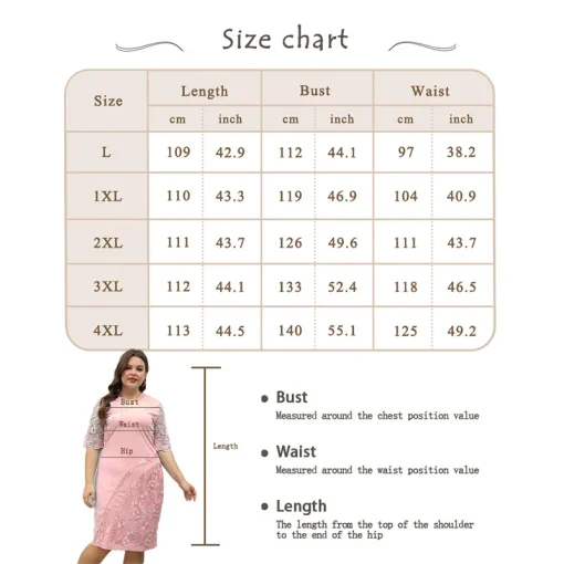 Lace Mesh Midi Dress: Women Plus Size, O-neck, Elegant - Image 6