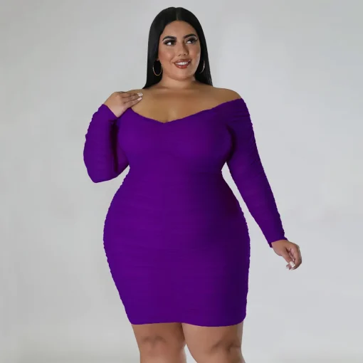 New Arrivals: V Neck Plus Size Nightclub Dress, Bodycon Gowns - Image 3