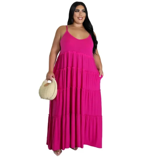 Sleek Plus Size Sling Dress: Sexy V-Neck, Backless Fashion - Image 5