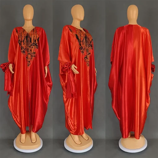 Dubai Style Abayas: Muslim Evening Dress, Satin Robe for Women - Image 4