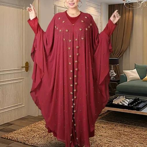 Dubai Luxury Chiffon Abaya: Boubou Muslim Fashion Dress - Image 2