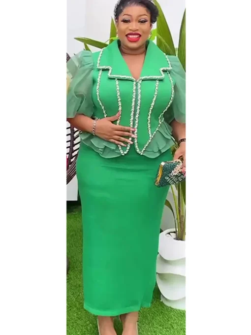 African 2-Piece Set - Plus Size Wedding Party Dresses - Image 6