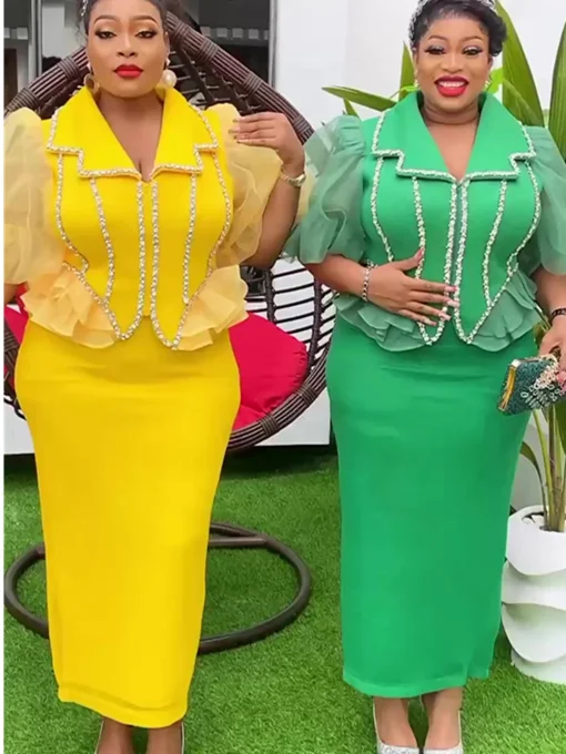 African 2-Piece Set - Plus Size Wedding Party Dresses