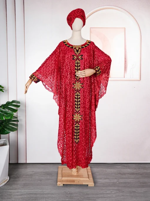 Traditional African Lace Boubou Dashiki Dresses - Muslim Fashion - Image 5