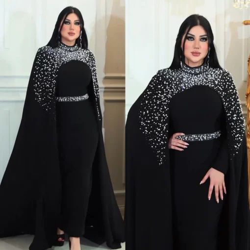 Dubai Luxury Plus Size Mermaid Evening Gown - Image 4