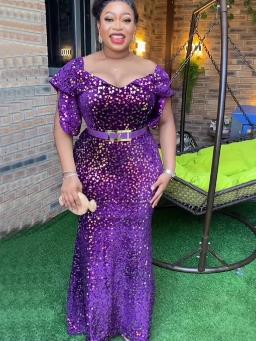 Elegant Plus Size African Evening Gown