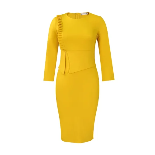 Elegant Plus Size Office Dress - Autumn & Winter Style - Image 2