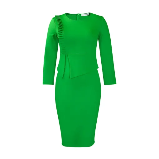 Elegant Plus Size Office Dress - Autumn & Winter Style - Image 5