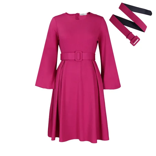 Winter Plus Size Belted Dress - Image 4