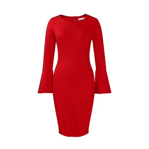 Plus Size Wrap Dress - Winter Professional Style - Image 4