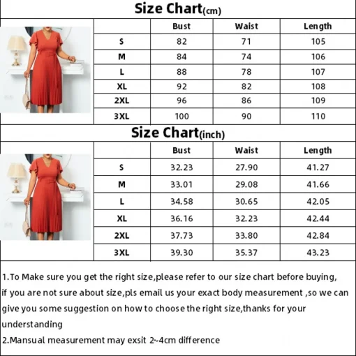 Chic Plus Size V-Neck Party Dress - Elegant Ruffle Sleeves - Image 6