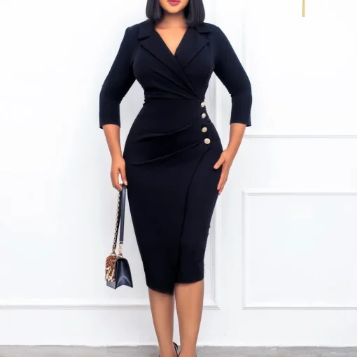 Office-Ready Plus Size Pencil Dress - Image 2