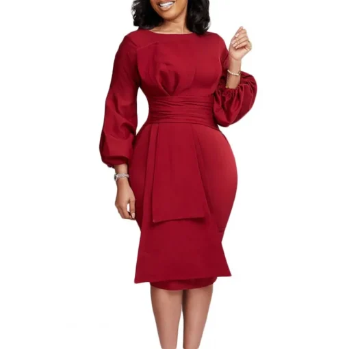 Chic Plus Size Buttocks-Wrapped Dress - Image 5