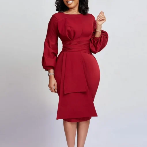 Chic Plus Size Buttocks-Wrapped Dress