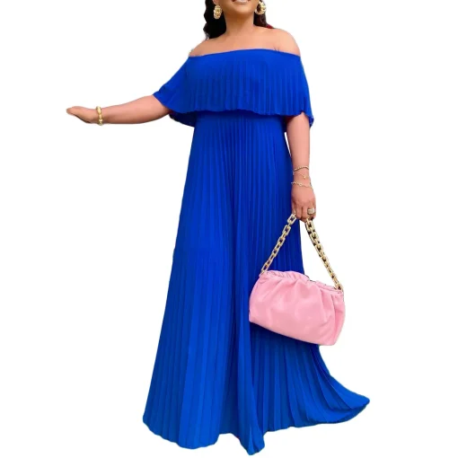 Elegant Plus Size Off-Shoulder Evening Dress - Fashionable and Sexy - Image 5