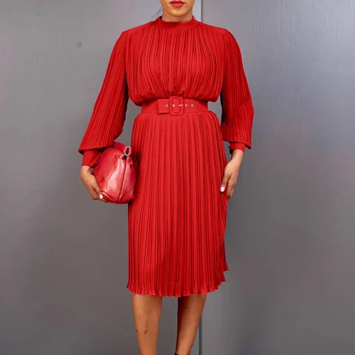 Chic Plus Size Pleated Dress - Image 2