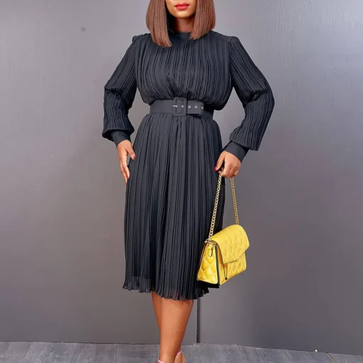 Chic Plus Size Pleated Dress - Image 3