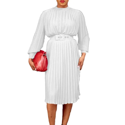 Chic Plus Size Pleated Dress - Image 5