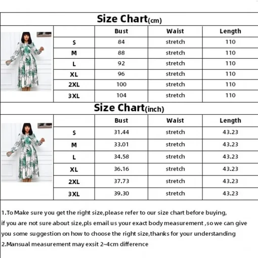 Printed Plus Size Long Sleeve Elegant Casual Summer Dress - Image 6