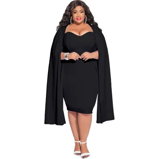 V-Neck Lantern Sleeve Party Dress: Sexy, Plus Size, Elegant - Image 4