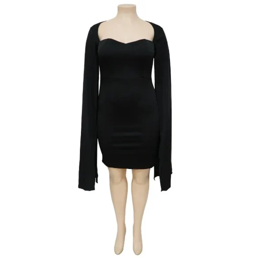 V-Neck Lantern Sleeve Party Dress: Sexy, Plus Size, Elegant - Image 6