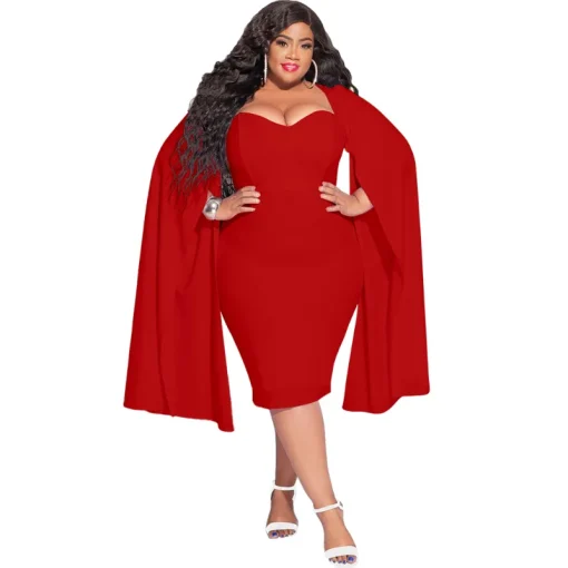 V-Neck Lantern Sleeve Party Dress: Sexy, Plus Size, Elegant