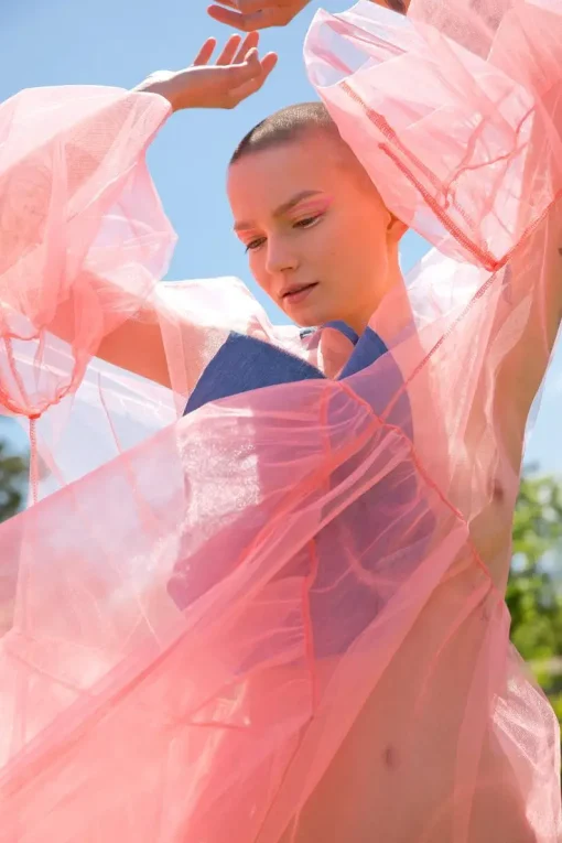 Pink Veil Dress - Futuristic Style - Image 2