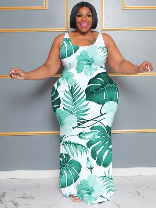 Plus Size Sleeveless Floral Maxi Dress - Image 3