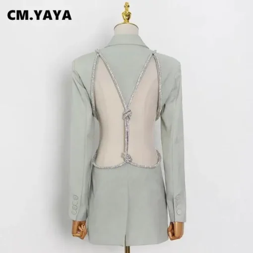 Elegant Cutout Notched Blazer - Image 3